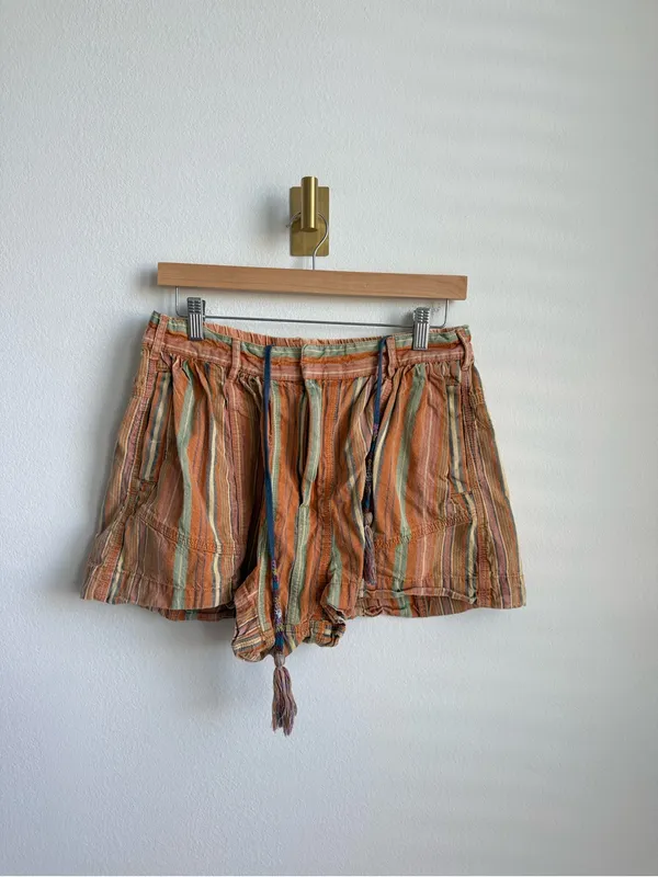 Free People Kahuna Harem Shorts Multicolor Striped Tassel Boho Size Small - Image 6