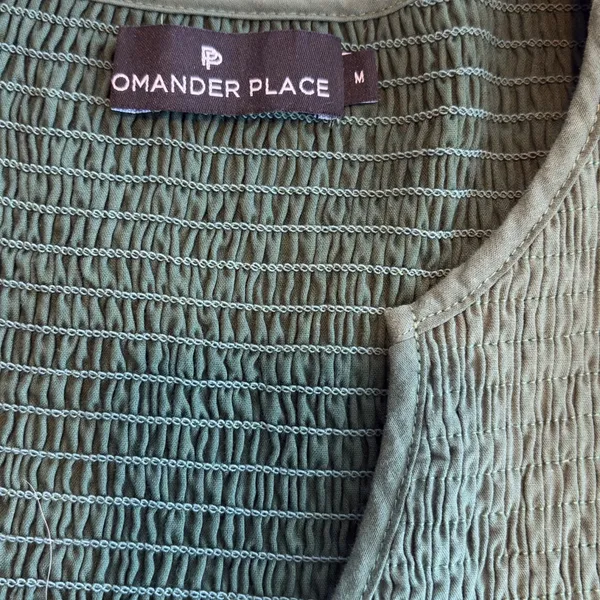 Tuckernuck Pomander Place Dress M Ceci Smocked‎ Long Sleeve Green Tiered Boho - Image 7