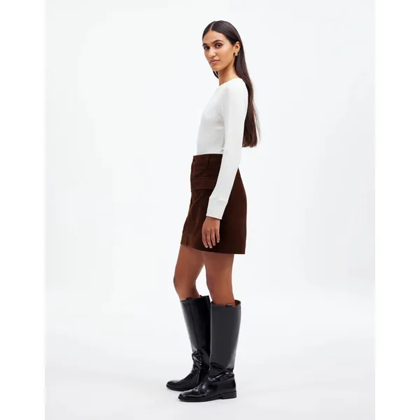 Madewell Utility Mini Skirt‎ in Moleskin Dark Chicory Brown Size 2 - Image 3
