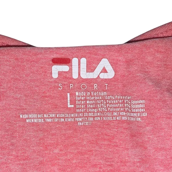 Fila Sport Pink Racerback Athletic Tank Top with Reflective Stripe Built In Bra - Image 5