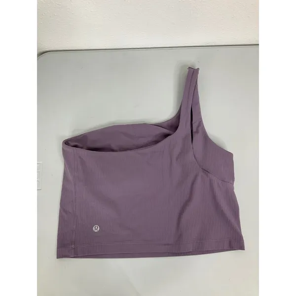 Lululemon Ribbed Nulu Asymmetrical Yoga Tank Top Purple Ash Size‎ 10 LW1ERPS - Image 5