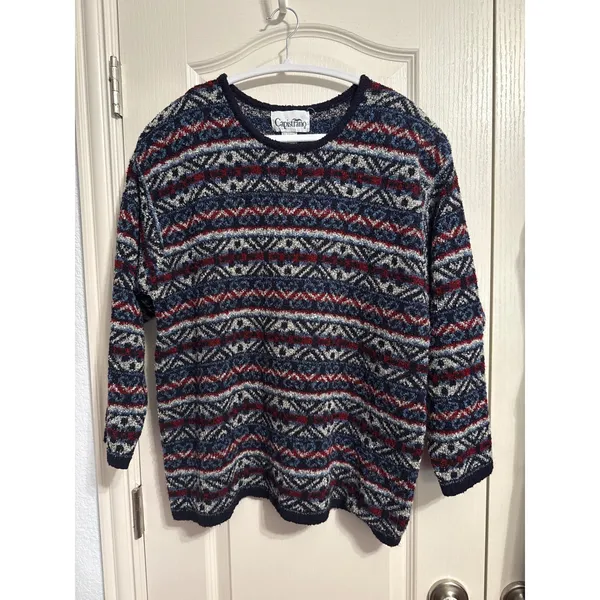 Vintage Fair Isle Sweater Cosby Retro Cabincore Cozy Grandmacore Shoulder‎ Pads - Image 2