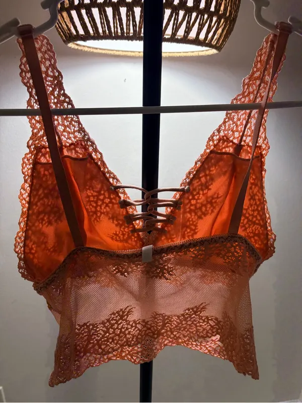 Lace Bralette Cami in Rust Pink - Image 5