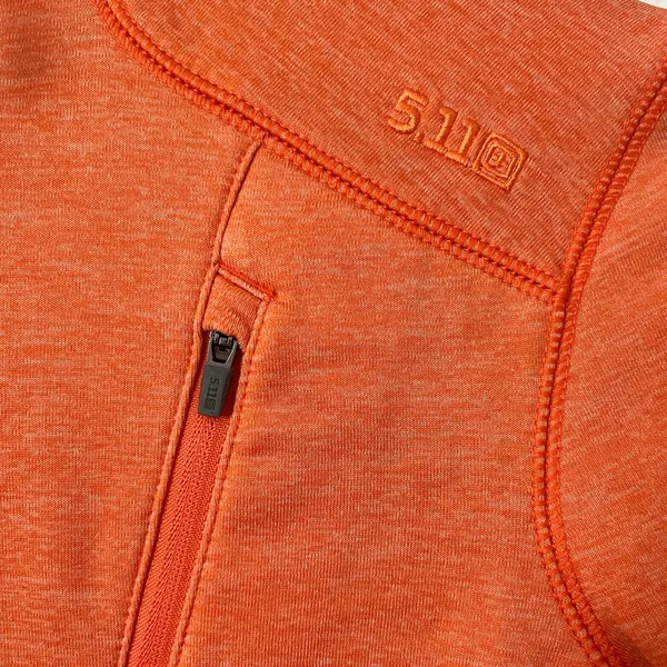 5.11 Tactical Women’s Bright Orange Half Zip Pullover Sweater‎ Size XS - Image 3