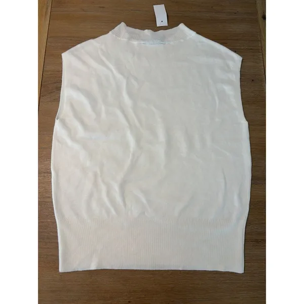 Women’s Ann Taylor LOFT White Knit Tank Top Size Large NWT - Image 4