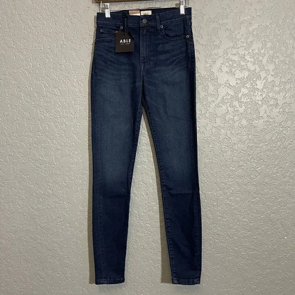 ABLE High Rise Skinny Jeans Blue Size 24 - Image 3