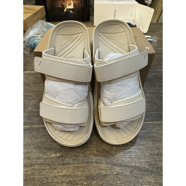 Vionic Renewal Adjustable Recovery Slide Sandals in cream Size M 8.5 W 10‎ - Image 2