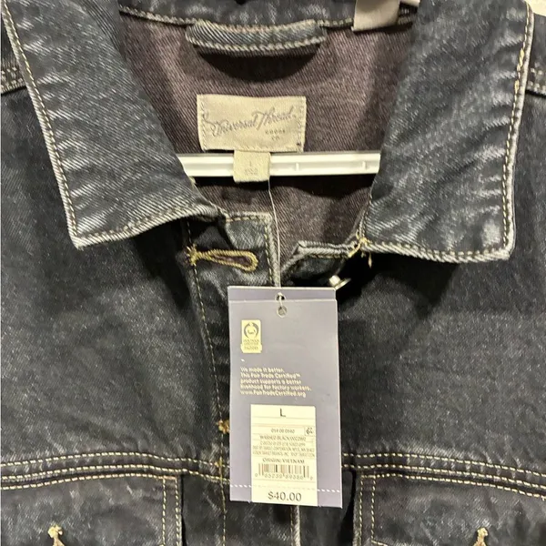 Universal Thread Black 90's Baggy Denim Jacket Large nwt - Image 3