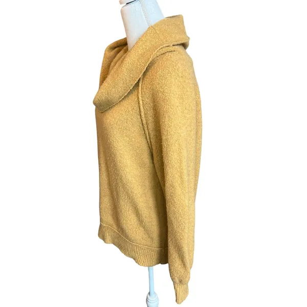 Free People Women's Echo Beach Pullover Yellow Knit Sweater Cowl Neck Size Small - Image 4
