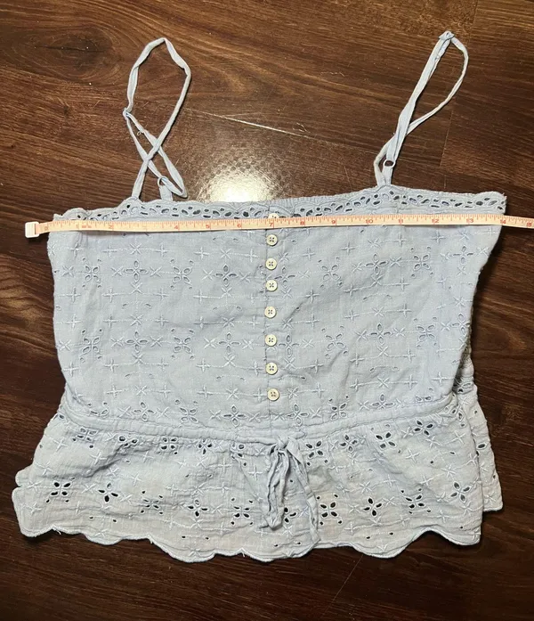 Aerie Light Blue Eyelet Top Size XS  - Image 6