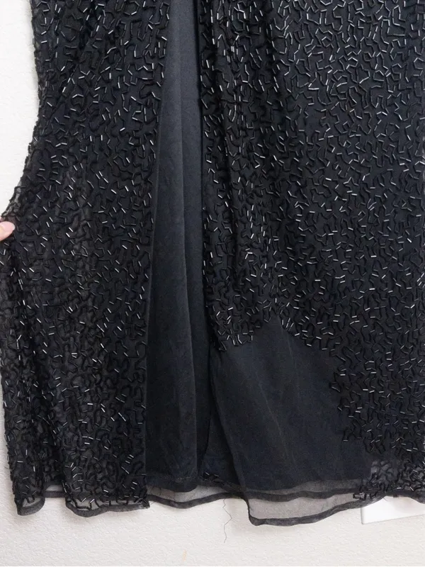NWT Mac Duggal Beaded Sleeveless High Neck Column Gown 10 Black Maxi Dress 93742 - Image 11