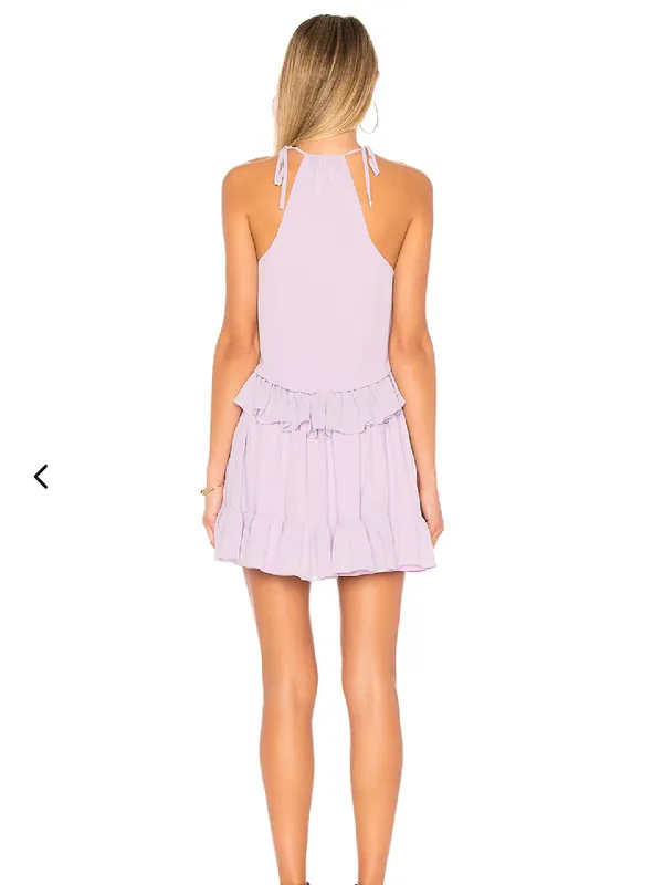 Lovers & Friends | Banks Dress Oastel Lilac Halter Ruffle Mini | NWT | L - Image 2