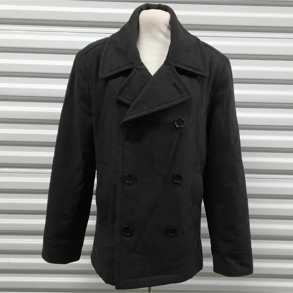 Merona Womens Peacoat Size Small Dark Gray Wool Blend Double Breasted Jacket - Image 3