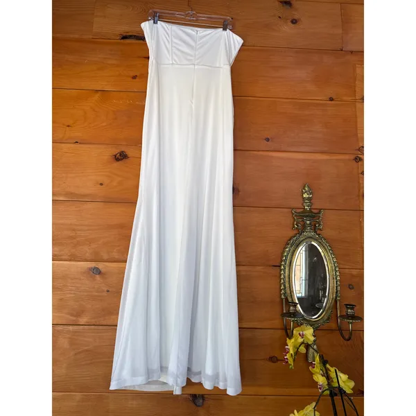 Lulus Beautiful Grace White Mesh Strapless Bustier Tulip Maxi Dress Bridal Sz XL - Image 5