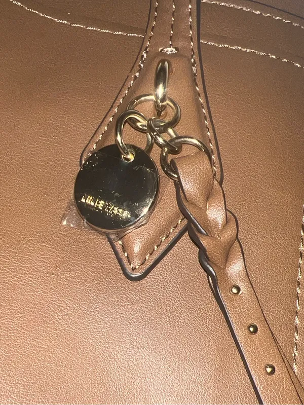 Nine West Cognac 3 compartment Tote with Charm Accent NWOT - Image 14