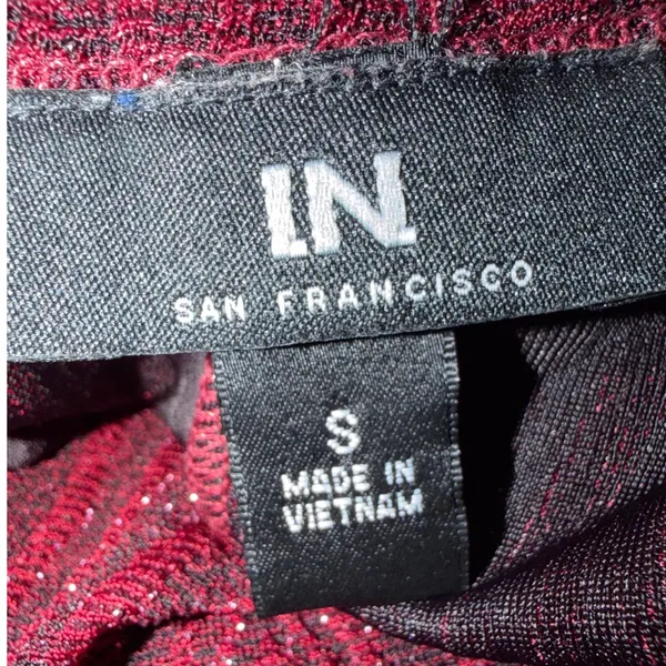 IN San Francisco Sparkle Ruched Wrap Dress Burgundy Size S‎ - Image 6
