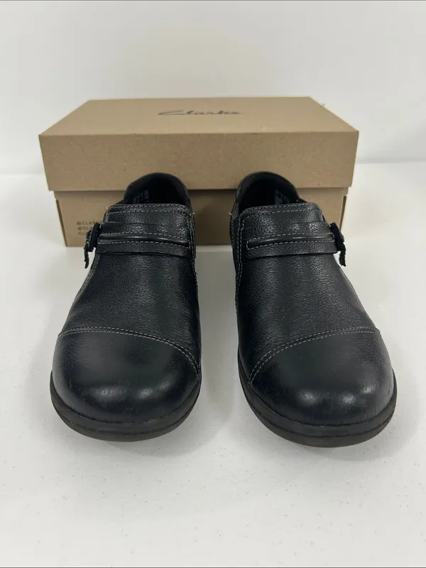 Clark’s Collection Women’s Black Cheyn Madi Slip On Flats Shoes Size 8M - Image 2