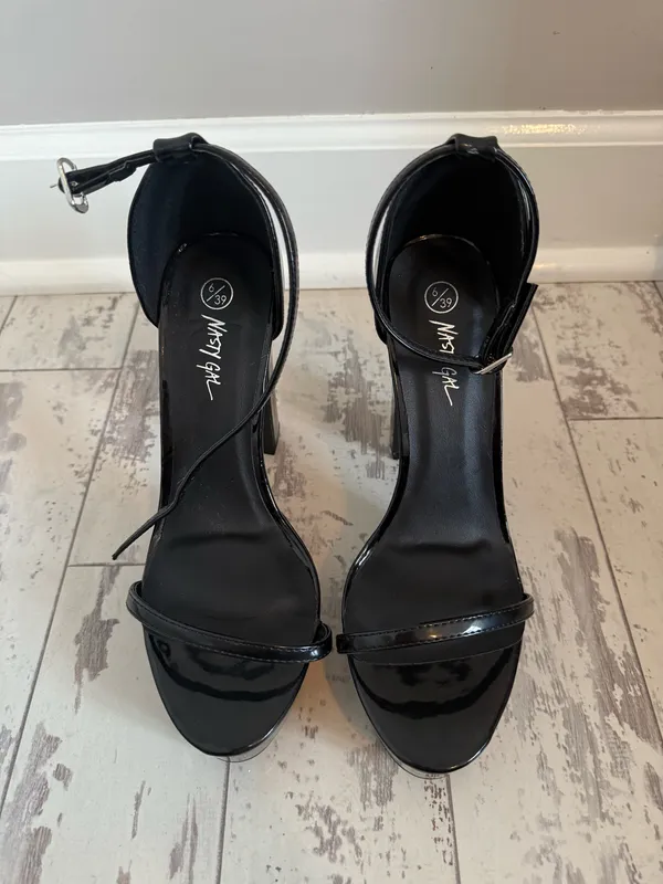 Nasty Gal Patent Black Heels - Image 2