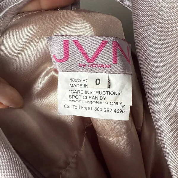JVN by Jovani sz 0 silver deep plunge fit flare‎ mini cocktail dress - Image 4