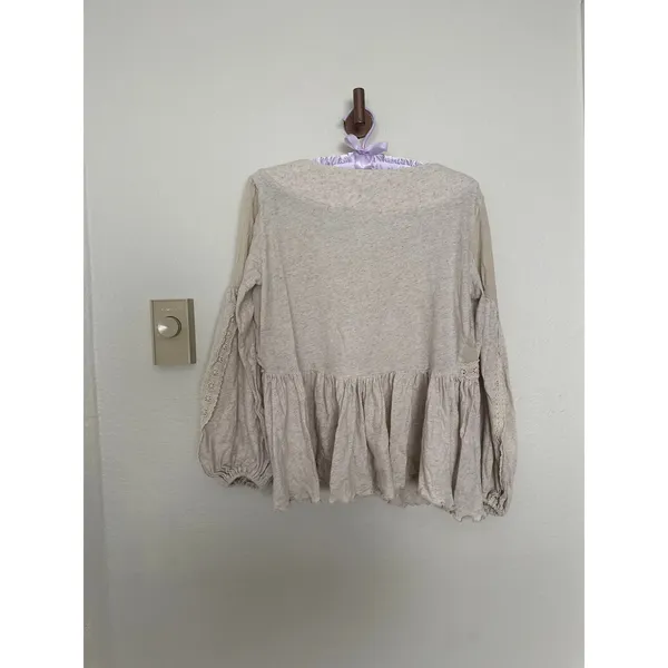 Miss Me Linen Babydoll Lace Embroidered V-Neck Top Flowy Coastal Cowgirl - Image 5