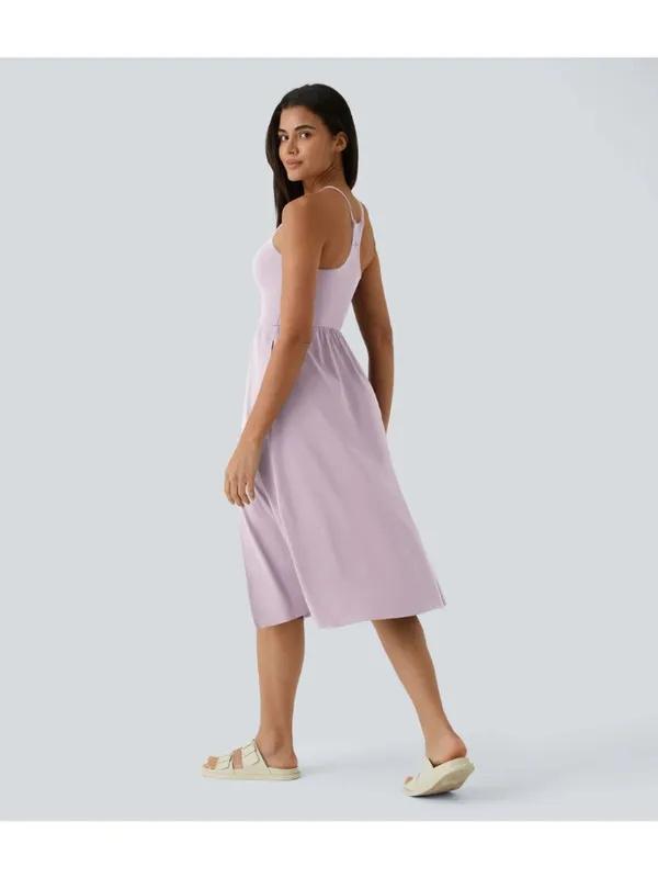 Halara Everyday Midi Chill Dress-La Land Pockets Purple M - Image 2