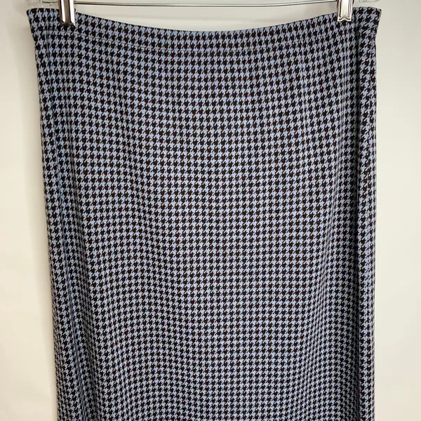 Lennie For Nina Leonard Houndstooth Skirt Fringe Trim Sz Large - Image 6