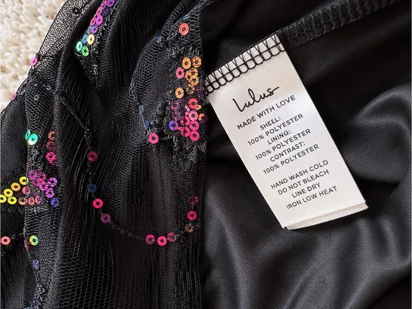 Lulus Social Sweetheart Sequin Butterfly Lace-Up Mini Dress – Black/Pink – L - Image 11