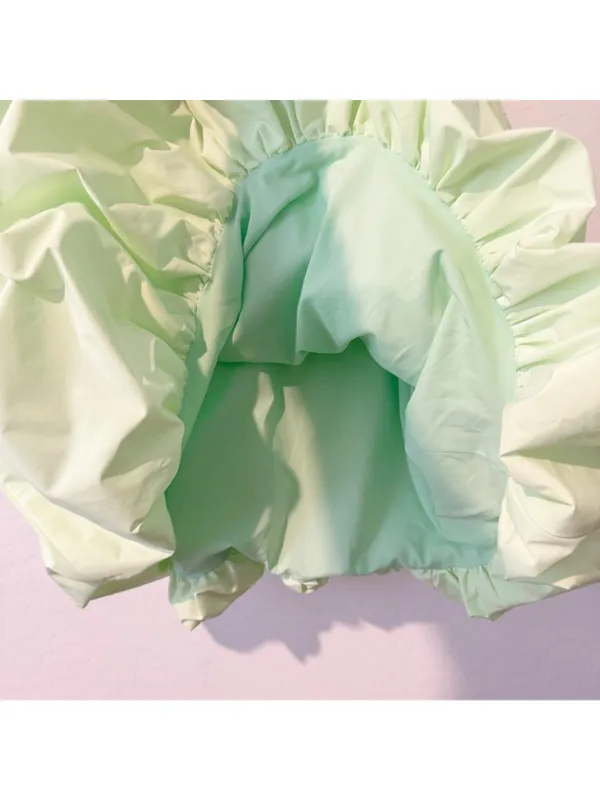 Amanda Uprichard Faith Dress Medium‎ Green Bubble Drop Waist Romantic Coquette - Image 9