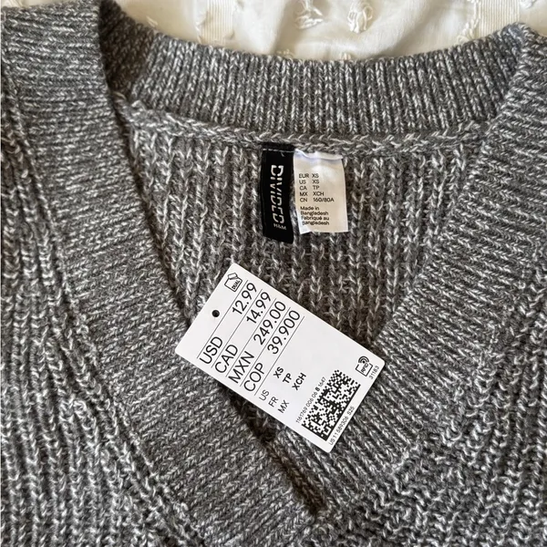 Divided NWT Charcoal Knit Sweater Vest - Image 3