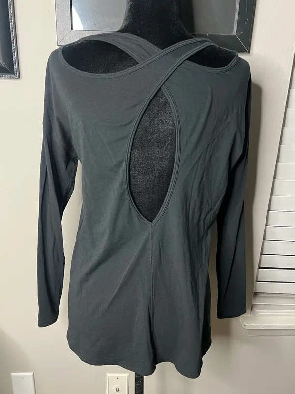 Lululemon Back into it‎ long sleeve shirt pima cotton black 8 - Image 5