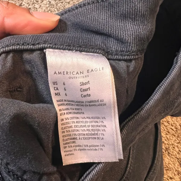 American Eagle Stretch‎ Mom Jeans Womens Size 6 Short Black Wash Denim - Image 3