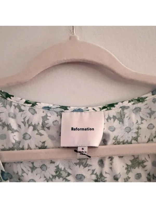 Reformation Miri Floral Tie Front V-Neck Top - Image 2