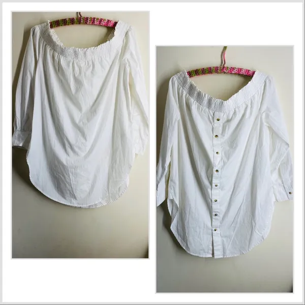 Maeve Off-Shoulder Relaxed Fit White Poplin Top Tantira size M - Image 5