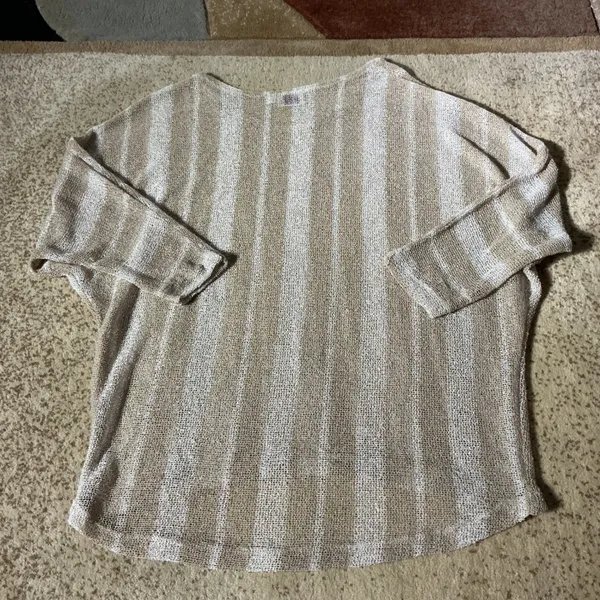 Tailored West Fisherman‎ Womens Minimalist Striped Knit Batwing Sweater Top Sz S - Image 6