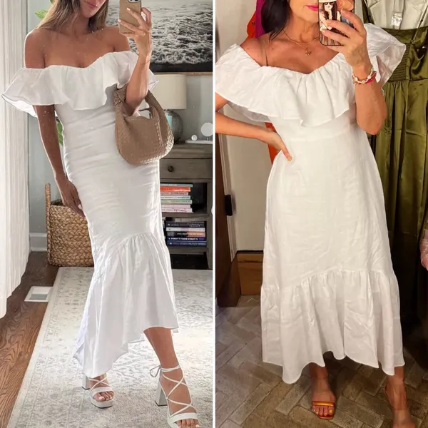 Reformation Baela Linen Dress White Size 8 NWT - Image 9