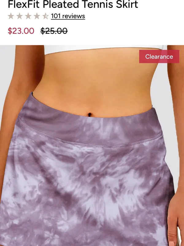 Stelle Pleated Tennis Skirt - Lavender & White Tie-Dye | Size Large - Image 4