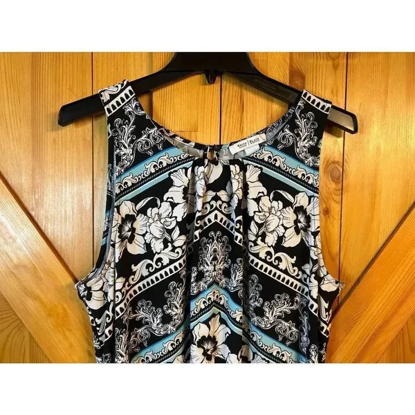 White House Black Market Black White Light Blue Pullover Shift Dress Size Large - Image 2
