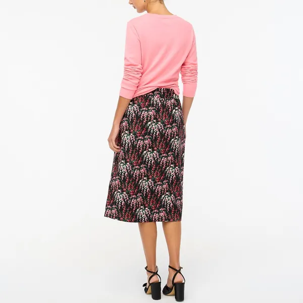 NWT J. Crew Womens Size Small Pull On Elastic Waist Floral Midi Skirt NEW - Image 4