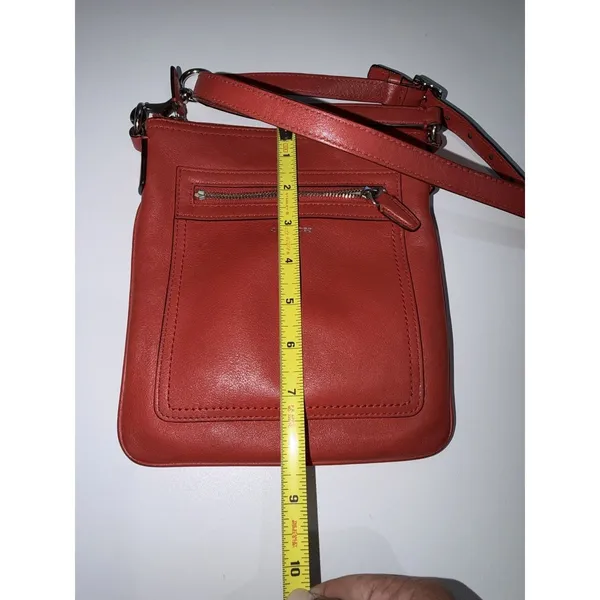 Coach Legacy Swingpack 47989 Coral Red‎ Leather Crossbody Bag w/Charm Zip L - Image 10
