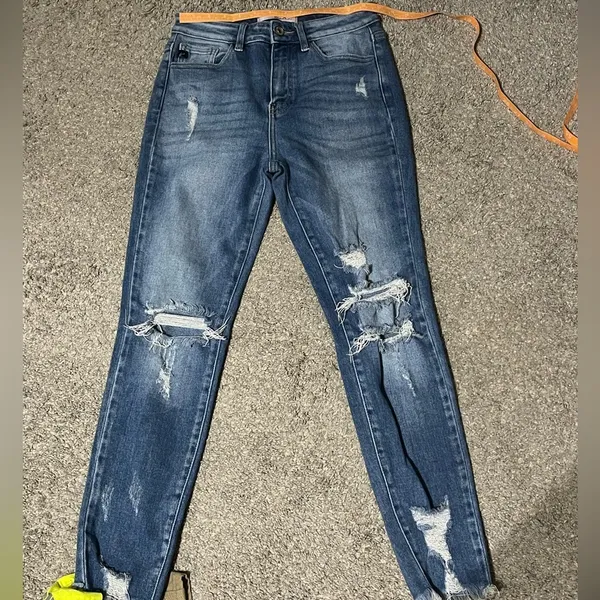 Kancan 27/7 Women’s Distressed Blue Jeans - Image 5