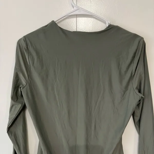 Abercrombie Olive Green Soft Matte Seamless Long Sleeve Bodysuit - Image 6