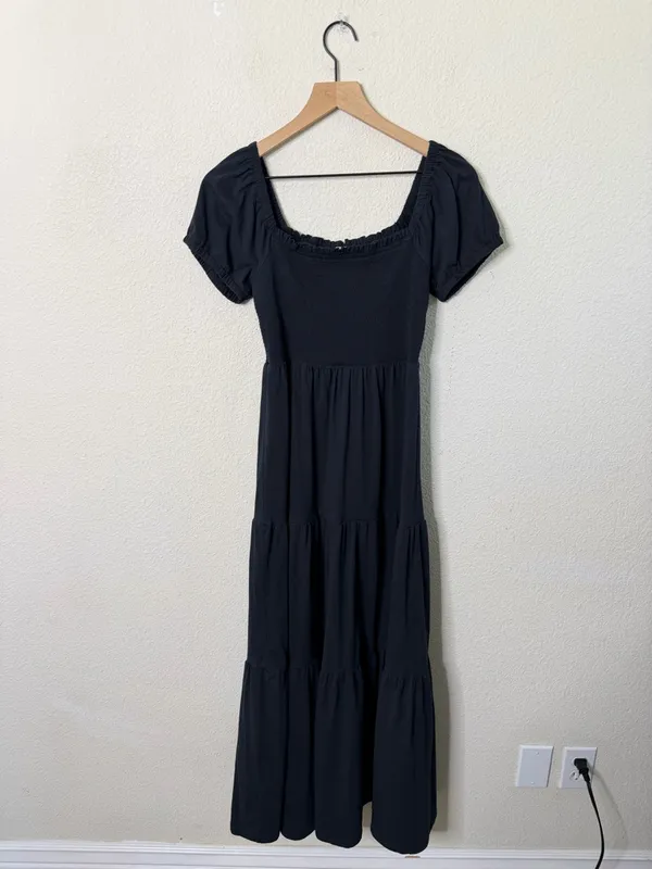 Anthropologie Daily Practice Tiered Black Maxi Dress Womens Size XS - Image 2
