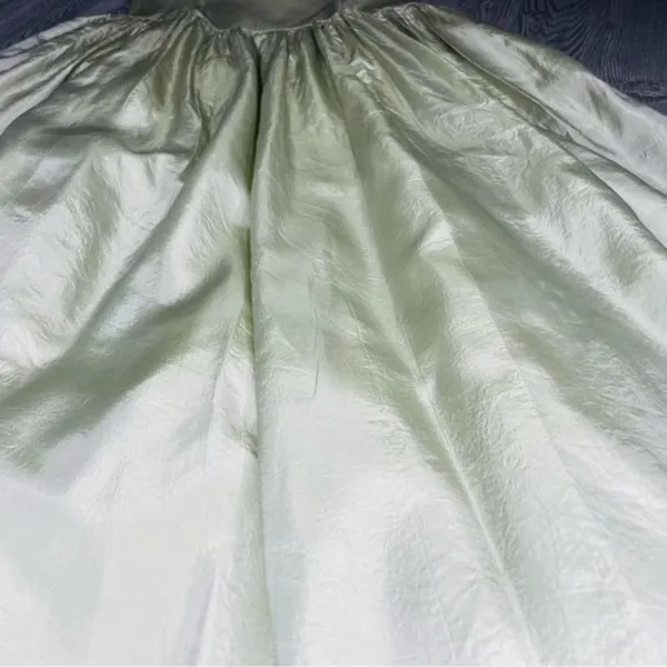 Jessica McClintock gunne sax light green jeweled tanktop fit & flair silky dress - Image 5