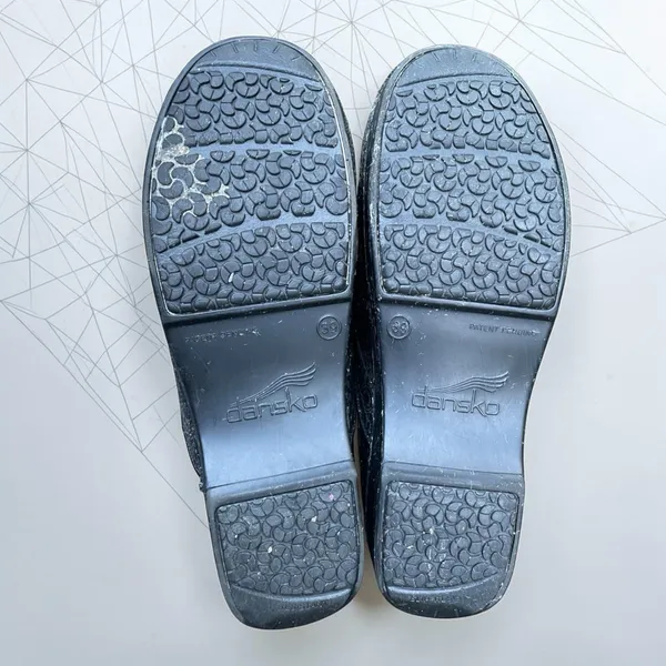 Dansko Pro XP Mandala Patent Leather Professional Clogs EU39 US 8.5 Black Silver - Image 10