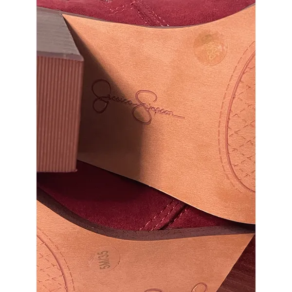 Jessica Simpson Ravyn Women's Over-The-Knee Zipper Boots Burgundy Size‎ 5 - Image 7