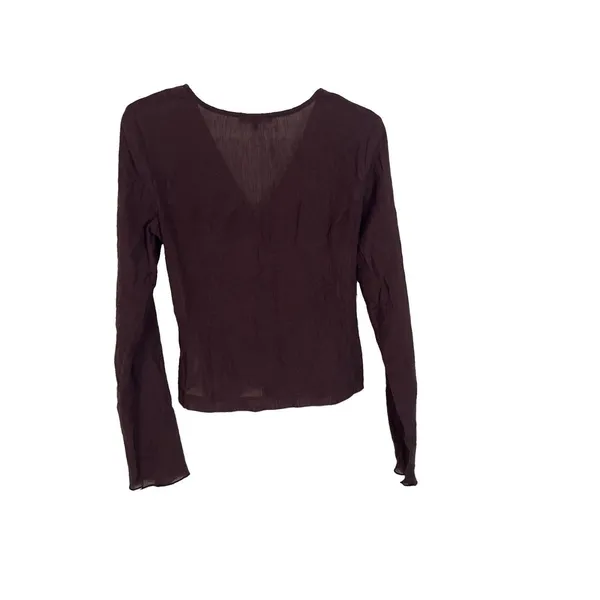 Madewell Shirred V-Neck Long-Sleeve Brushed Ruched-Front Top Size M - Image 8