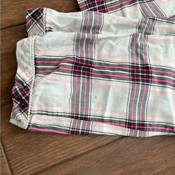 Victoria's Secret Dreamer Flannel 2 pc Pajama Set Multi Plaid sz XS - Image 10