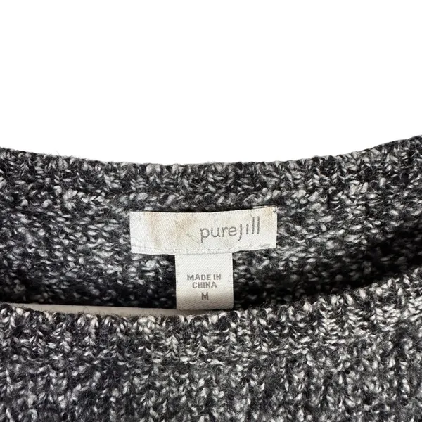 J. Jill Pure Jill Women’s Sz M Asymmetrical Hem Wool Blend Grey Marl Sweater - Image 6