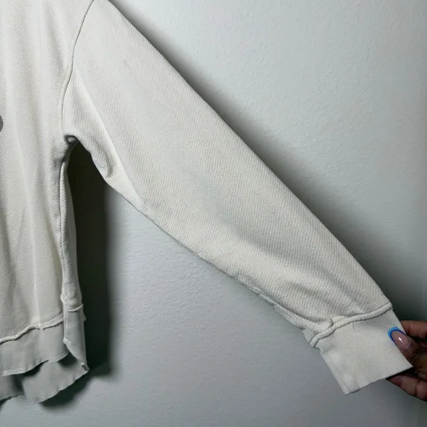 Ivy + Cloth‎ Womens 100% Cotton Sweatshirt L Cream Bend & Snap Football Graphic - Image 5