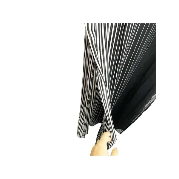 Calvin Klein Women's Black Striped Maxi Caftan Cover-Up Dress‎ Sheer M - Image 4